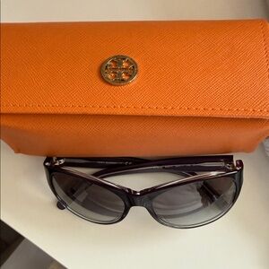 Tory Burch Black Sunglasses with Orange Case